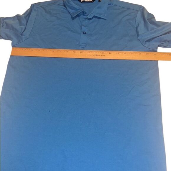 Travis Mathew Blue Short Sleeve Polo Shirt Men's Size Medium - Picture 8 of 9